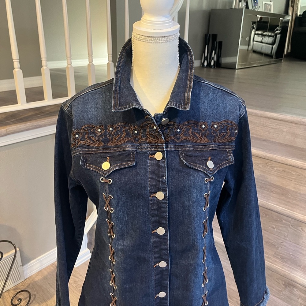 Denim & Suede Dress - Picture 8 of 10